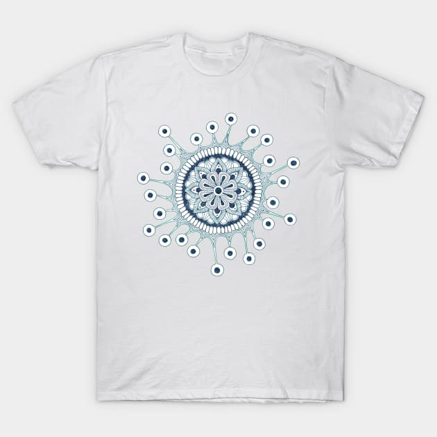 Virus Mandala (blue) T-Shirt by calenbundalas